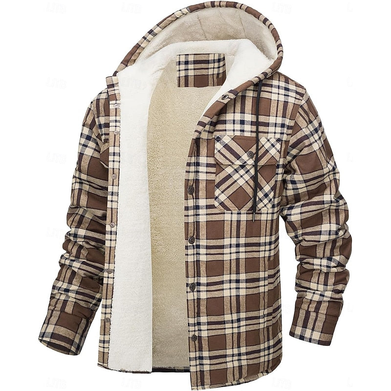 Curtis | Hooded Check Overshirt – front view