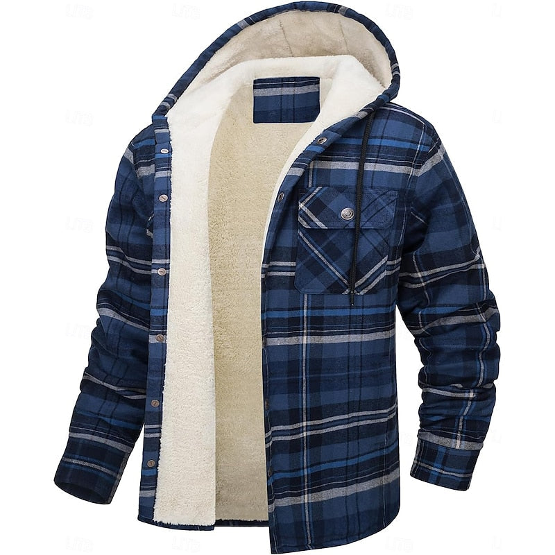 Curtis | Hooded Check Overshirt – front view