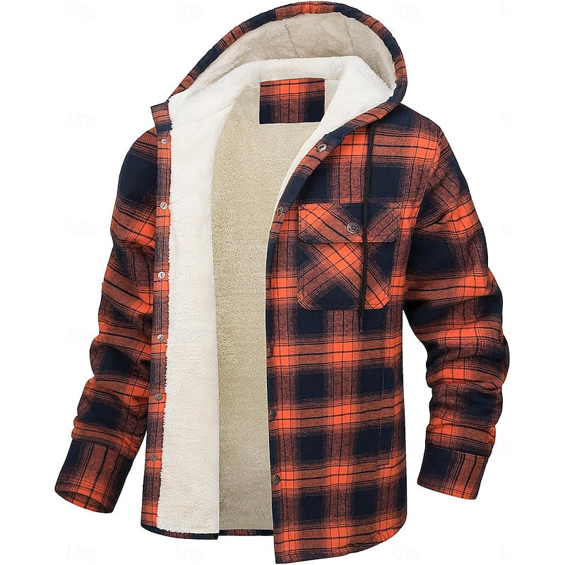 Curtis | Hooded Check Overshirt – front view