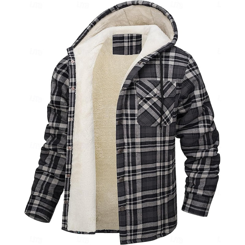 Curtis | Hooded Check Overshirt – front view