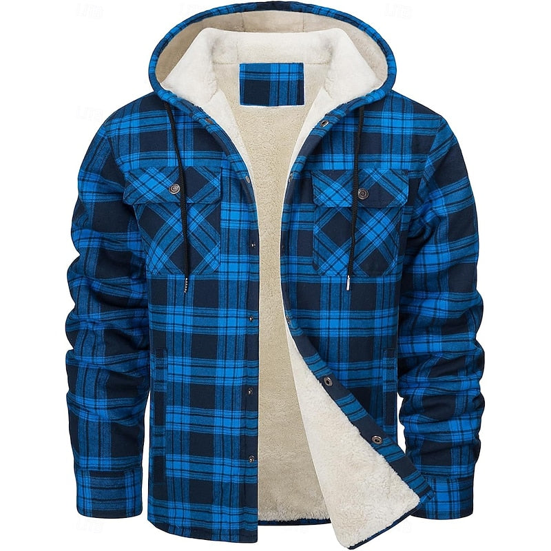 Curtis | Hooded Check Overshirt – front view