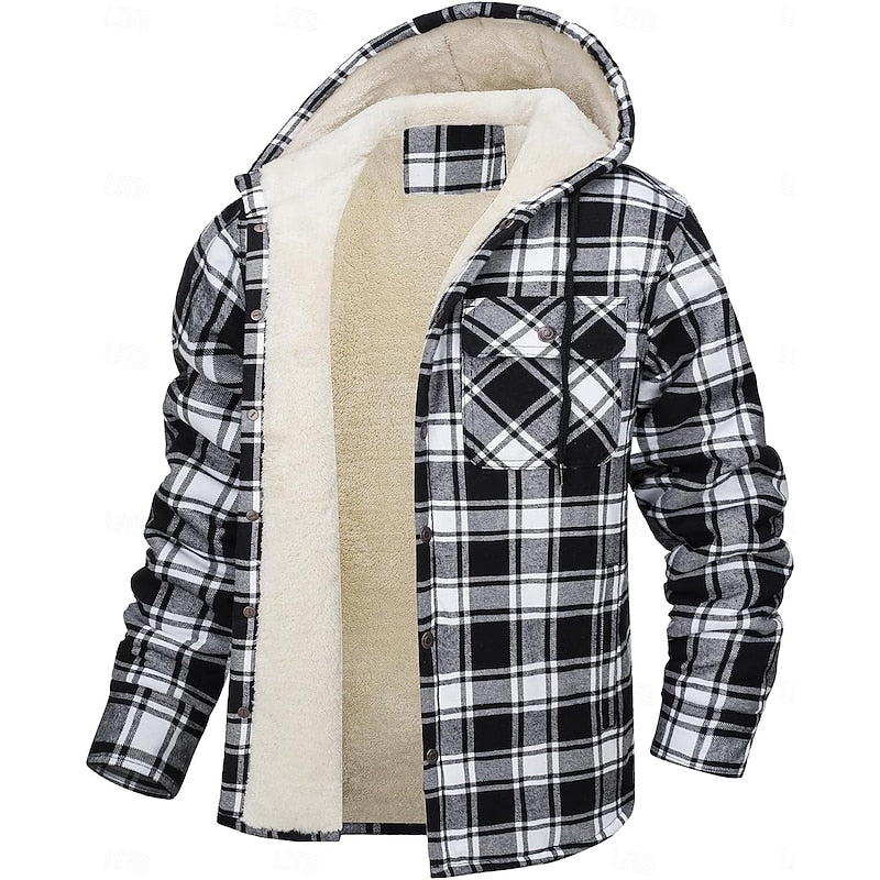 Curtis | Hooded Check Overshirt – front view