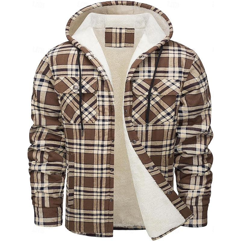 Curtis | Hooded Check Overshirt – front view