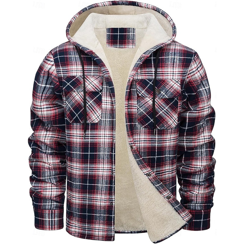 Curtis | Hooded Check Overshirt – front view