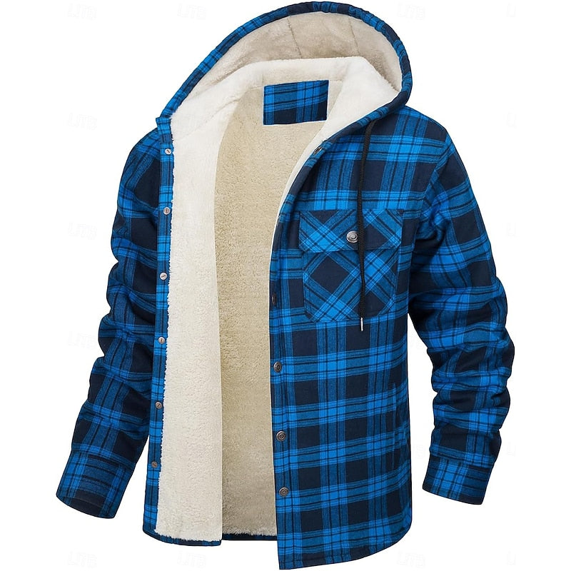 Curtis | Hooded Check Overshirt – front view