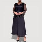 Cyralia Flowing Evening Midi Dress – front view