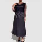 Cyralia Flowing Evening Midi Dress – detail view