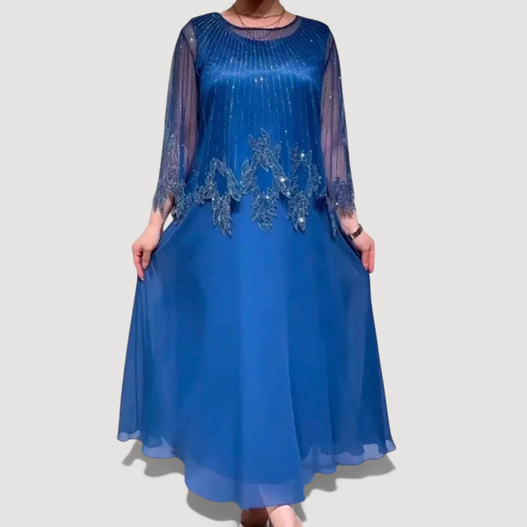 Cyralia Flowing Evening Midi Dress – close-up