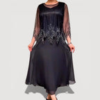 Cyralia Flowing Evening Midi Dress – front view
