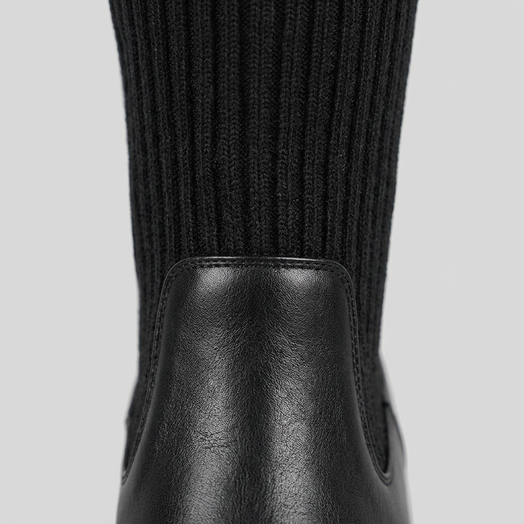 Dagny | Ribbed Knit Over-The-Knee Boots – knit shaft close-up