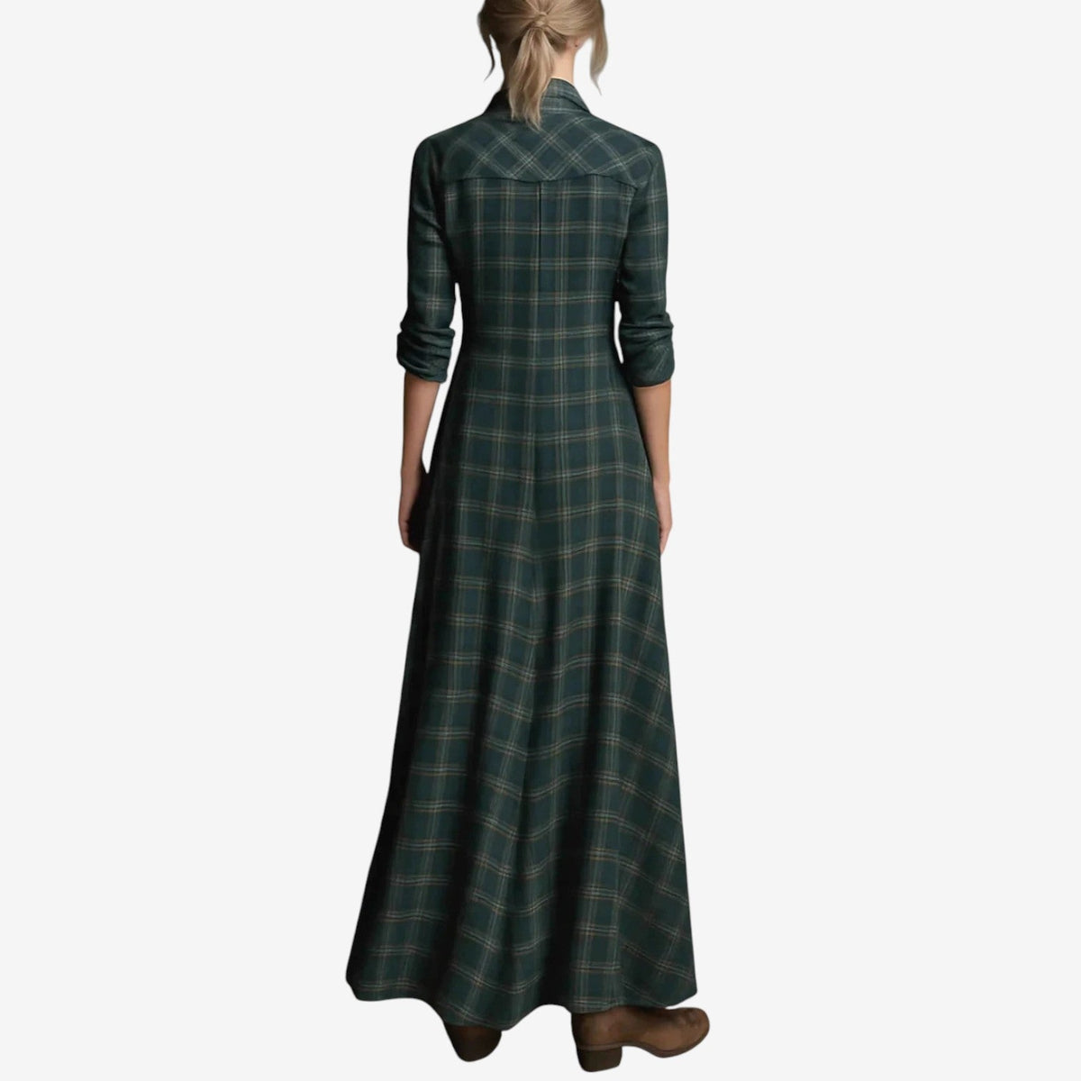 Dahlira Button-Down Collar Dress – detail view