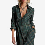 Dahlira Button-Down Collar Dress – side view