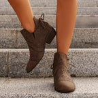 Delaina | Cutout Detail Ankle Boots – styled view