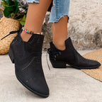 Delaina | Cutout Detail Ankle Boots – styled view