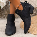 Delaina | Cutout Detail Ankle Boots – side view