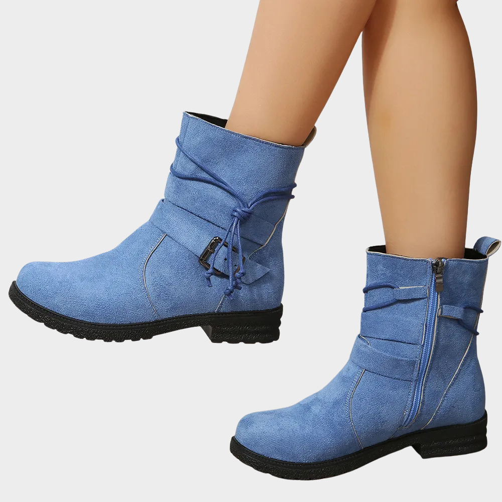 Docota Low Heel Ankle Boots – styled view