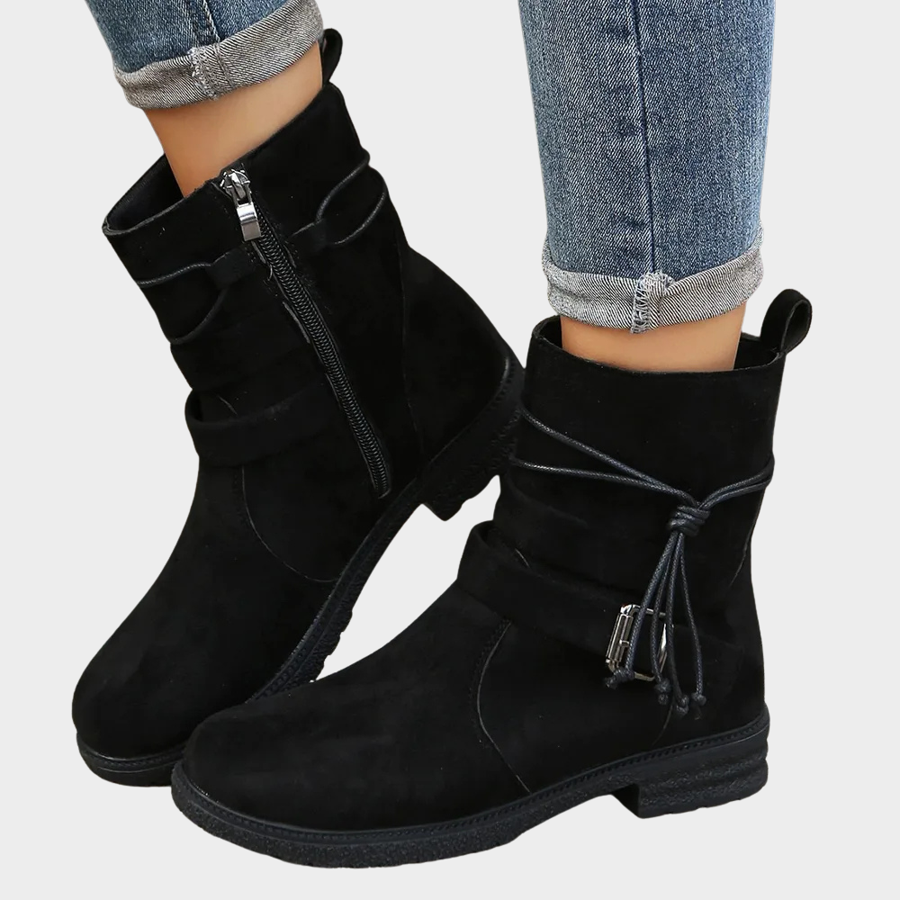 Docota Low Heel Ankle Boots – back view
