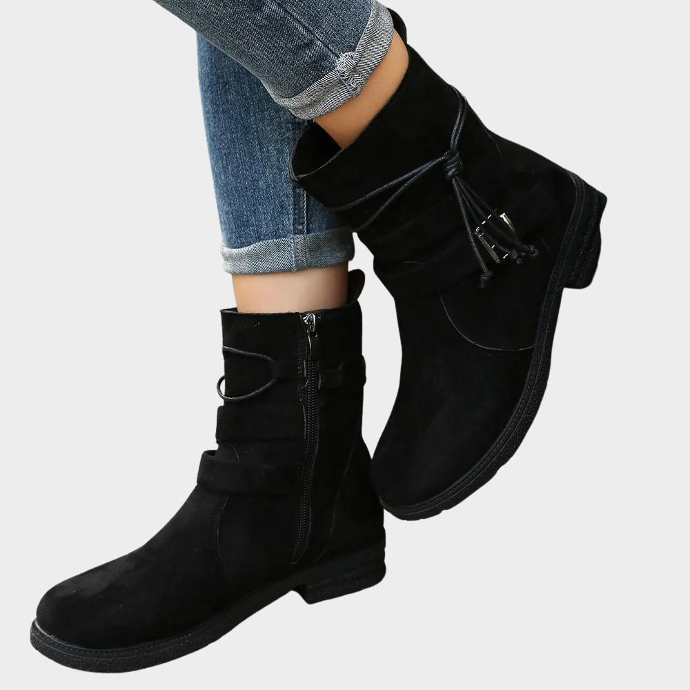 Docota Low Heel Ankle Boots – back view