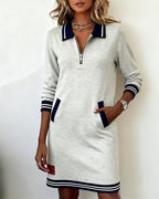 Dorellia long sleeve zip dress, sleeve detail