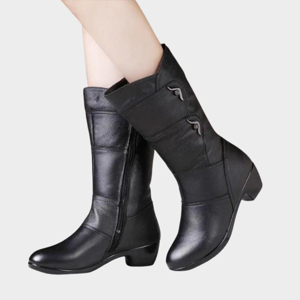 Dunya Zip-Up Ankle Boots – front view