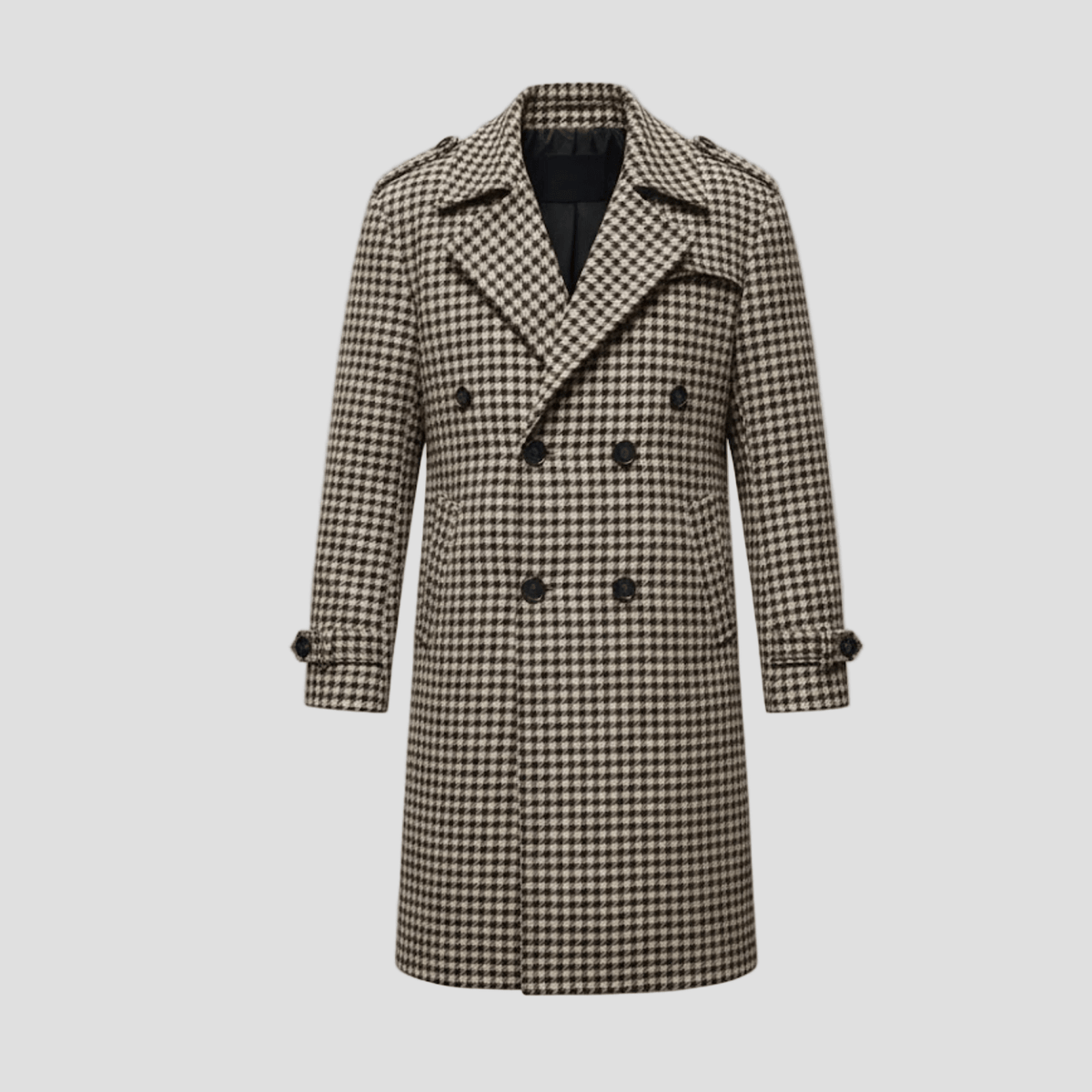 Dylan houndstooth trench coat, back view