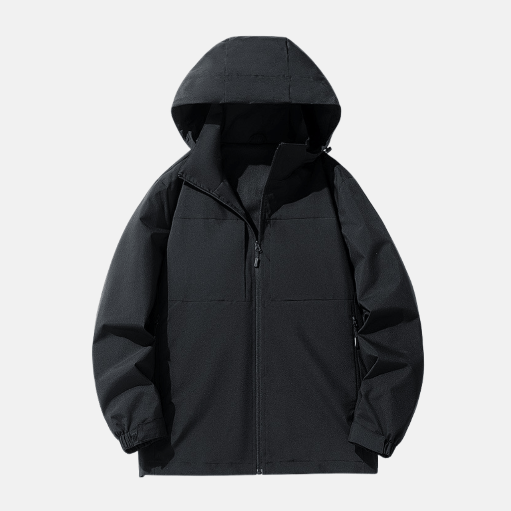 Easton Men's Relaxed Hooded Weather-Resistant Jacket by Vera Noir – front view