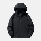 Easton Men's Relaxed Hooded Weather-Resistant Jacket by Vera Noir – front view