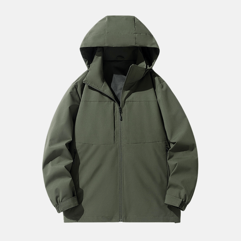 Easton Men's Relaxed Hooded Weather-Resistant Jacket by Vera Noir – back view