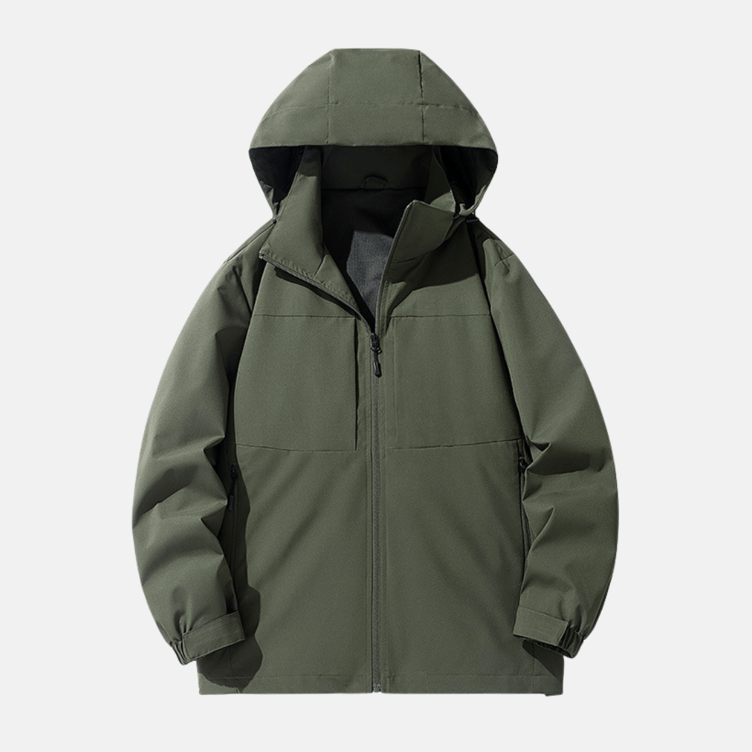 Easton Men's Relaxed Hooded Weather-Resistant Jacket by Vera Noir – back view