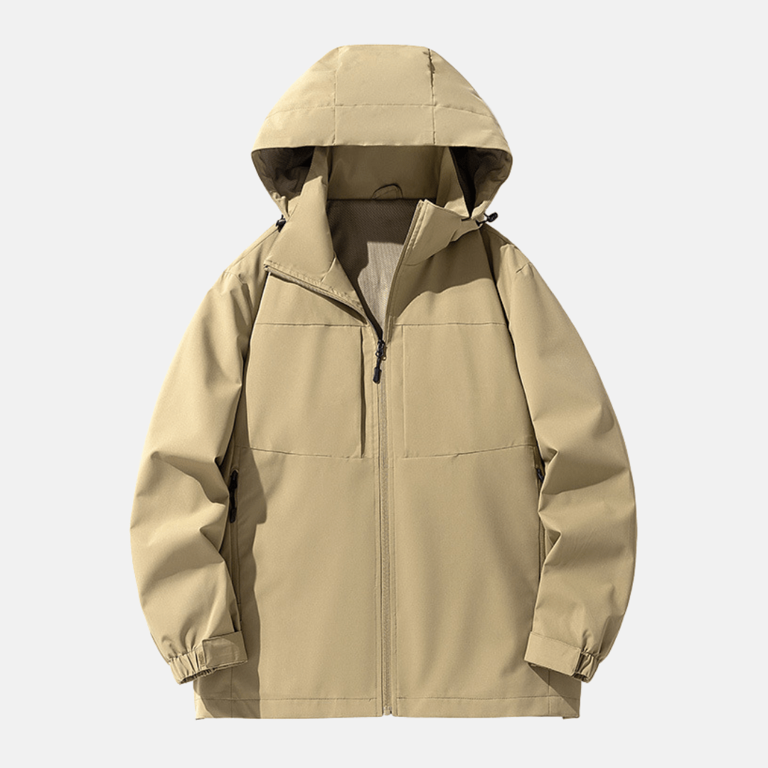 Easton Men's Relaxed Hooded Weather-Resistant Jacket by Vera Noir – detail view
