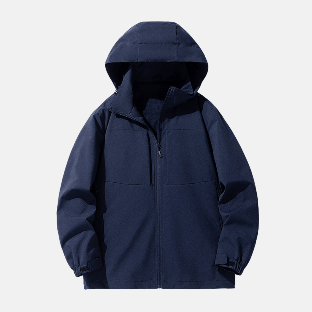Easton Men's Relaxed Hooded Weather-Resistant Jacket by Vera Noir – styled view