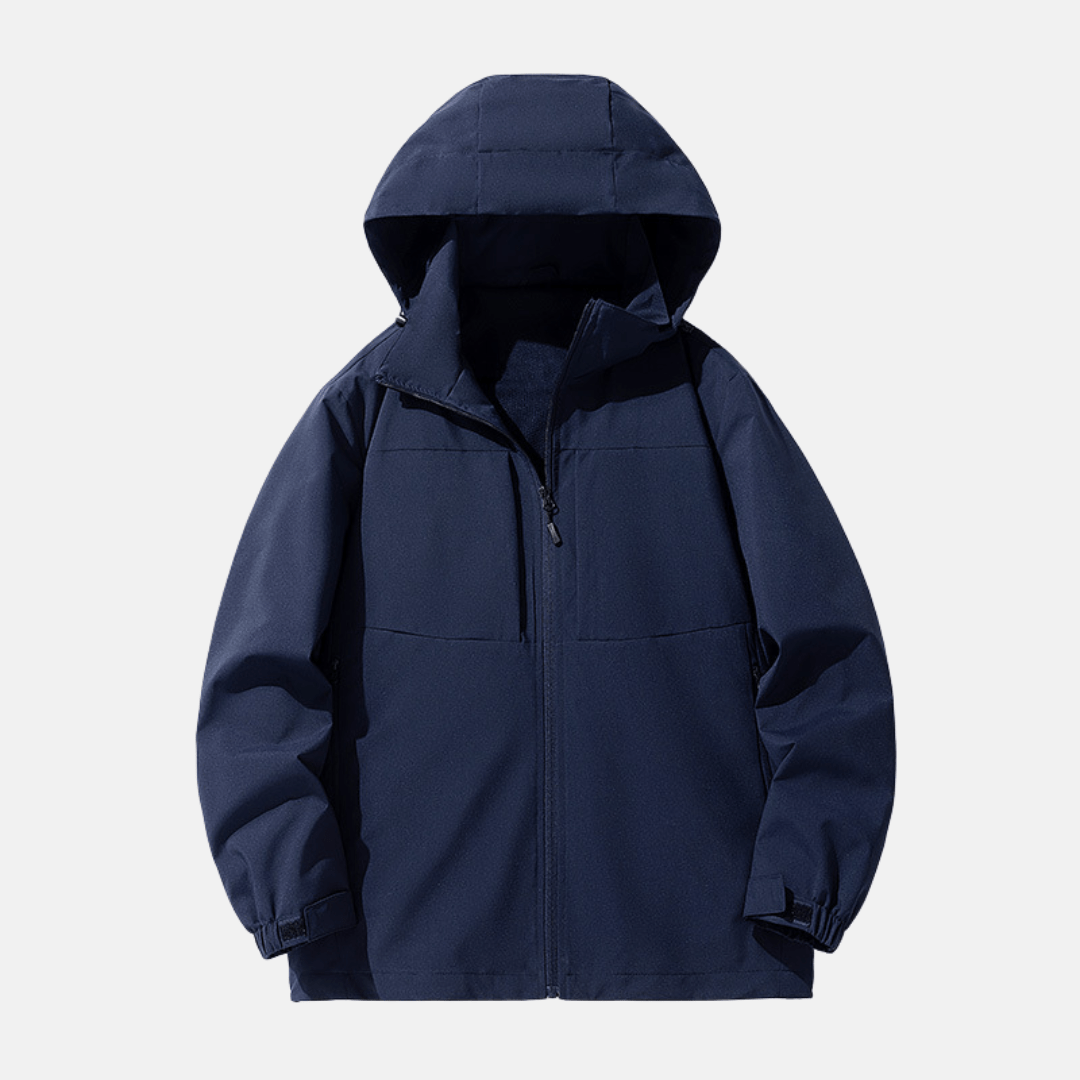 Easton Men's Relaxed Hooded Weather-Resistant Jacket by Vera Noir – styled view