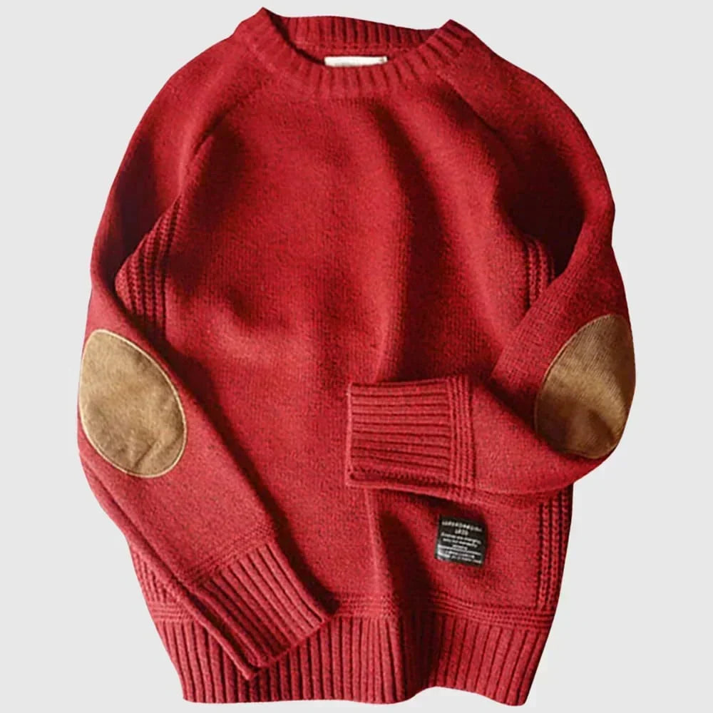 Edmund | Classic Elbow-Patch Sweater – front view