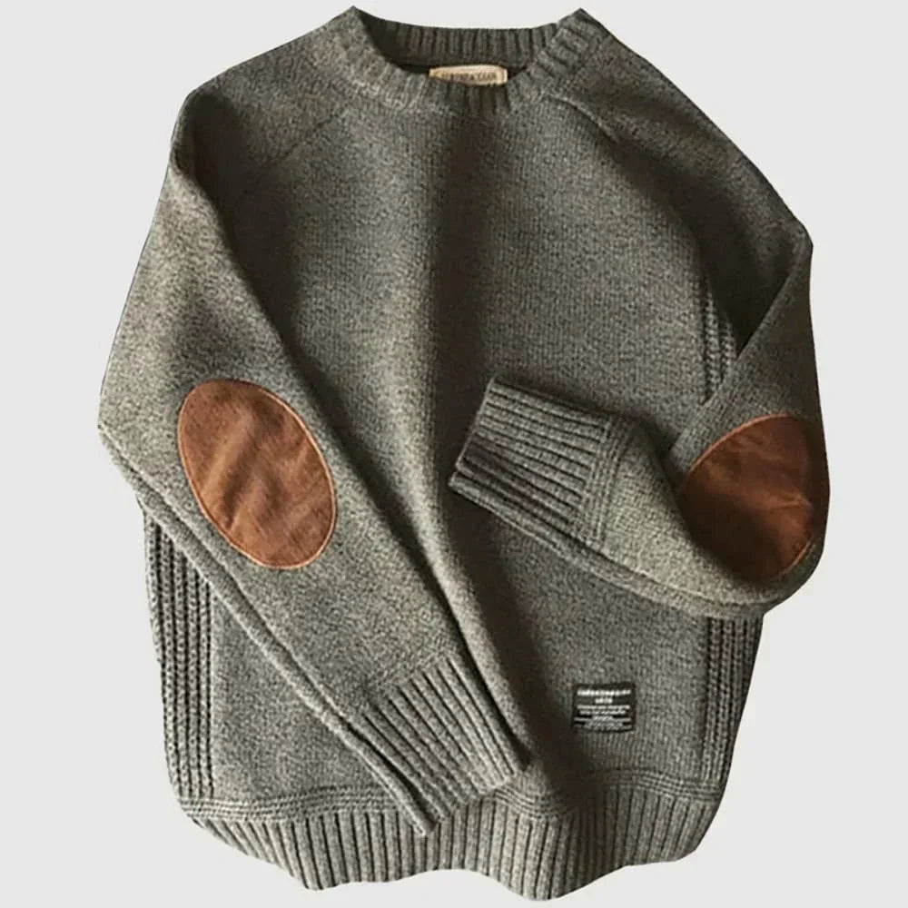 Edmund | Classic Elbow-Patch Sweater – front view