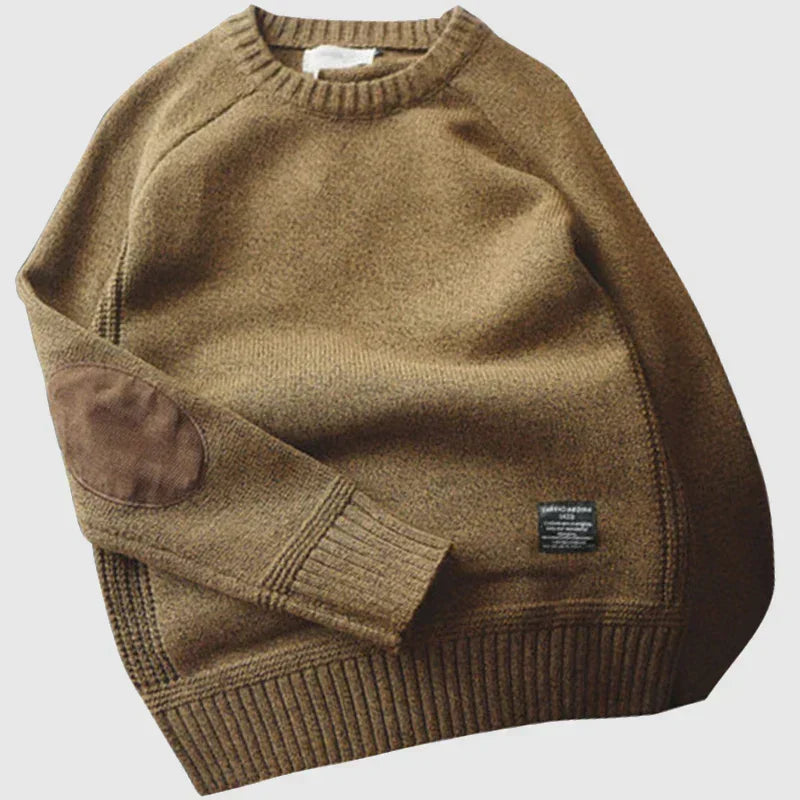 Edmund | Classic Elbow-Patch Sweater – front view