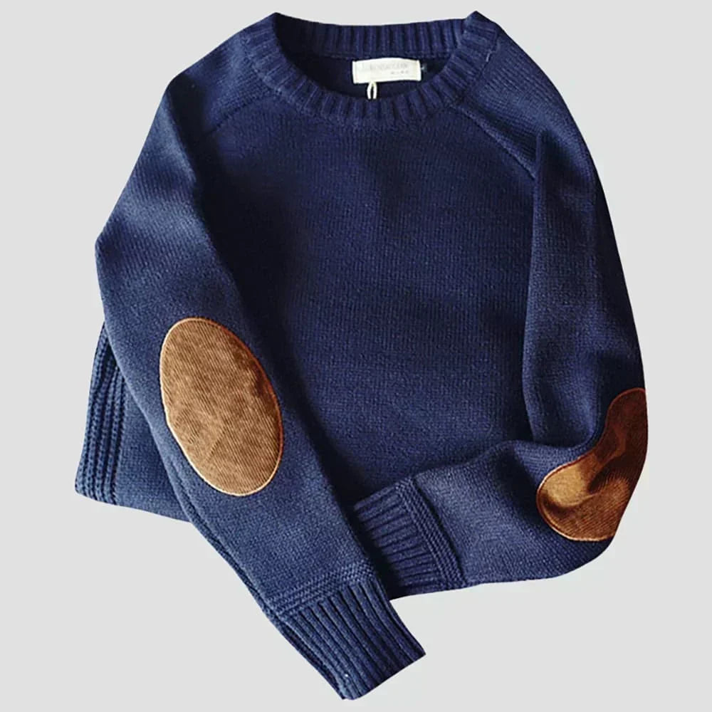 Edmund | Classic Elbow-Patch Sweater – front view