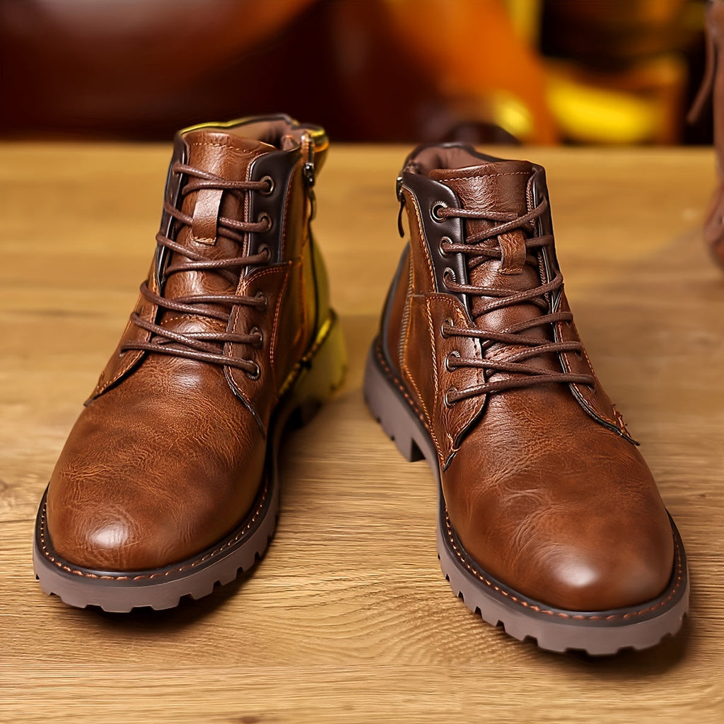 Edwin | Rugged Lace-Up Ankle Boots – front view