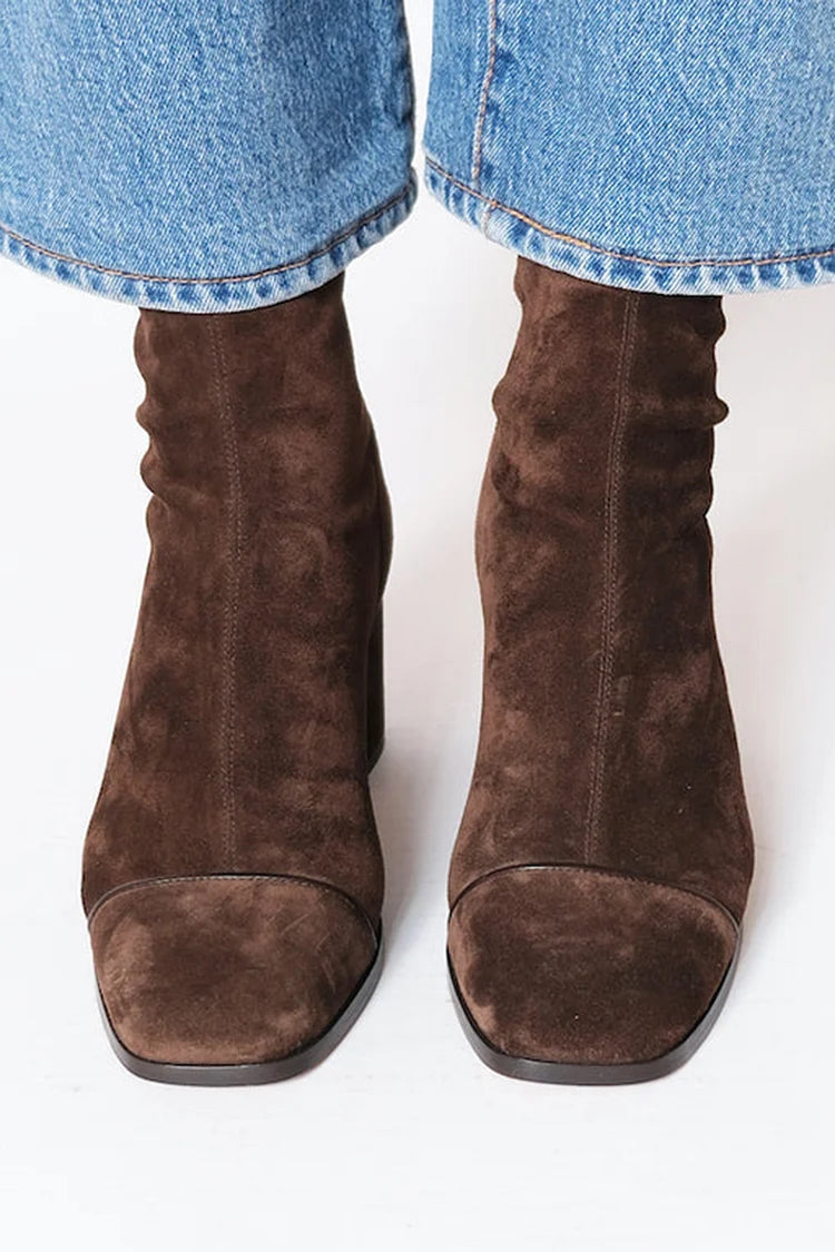 Elara Elegant Suede Ankle Boots, front view