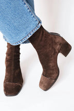 Elara Elegant Suede Ankle Boots, back view