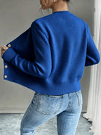 Eleanore | Cable-Knit Button-Front Cardigan – back view