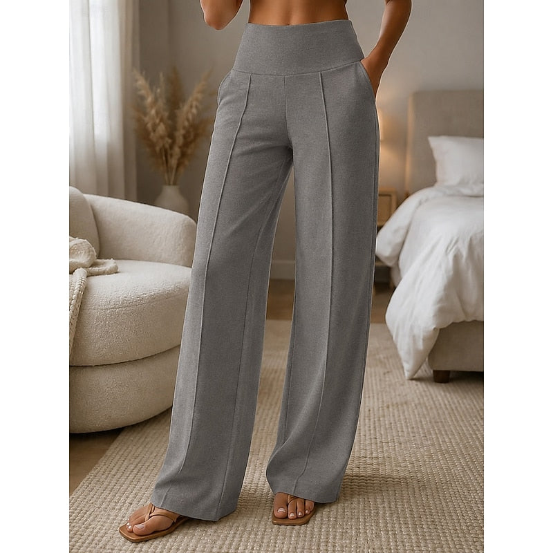 Elisette | Tailored Wide-Leg Pants – front view