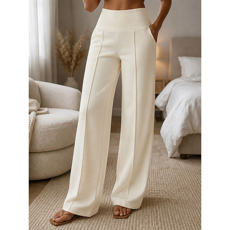 Elisette | Tailored Wide-Leg Pants – front view