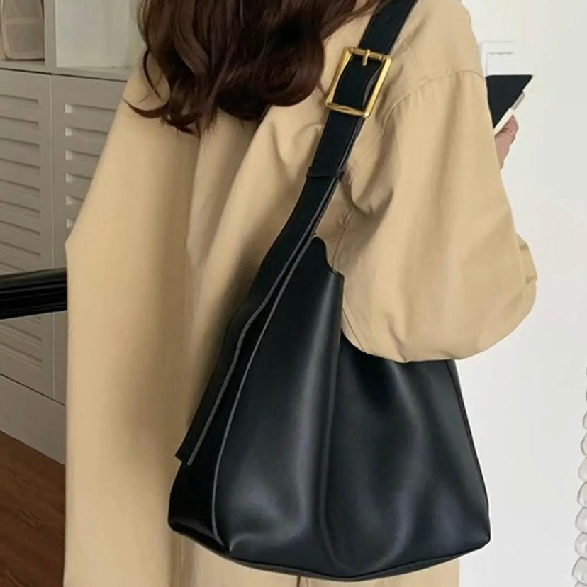 Ellaiza | Classic Buckle Shoulder Bag – styled view