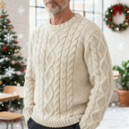 Elliston | Cable Knit Crew Neck Sweater – front view