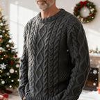 Elliston | Cable Knit Crew Neck Sweater – front view