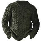 Elliston | Cable Knit Crew Neck Sweater – styled view