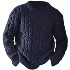 Elliston | Cable Knit Crew Neck Sweater – styled view