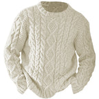 Elliston | Cable Knit Crew Neck Sweater – styled view