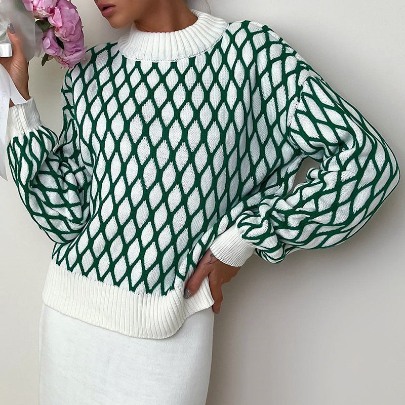Elodie Retro Oversized Sweater by Vera Noir – front view