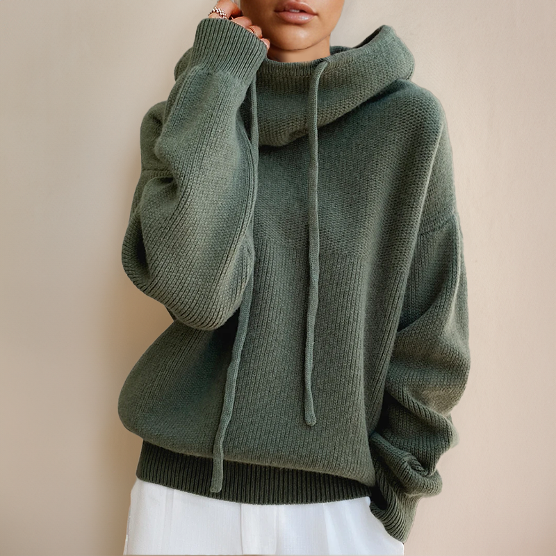 Cozy Hooded Pullover – front view